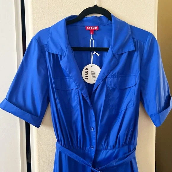 🆕 STAUD Blue Lapis Staud Millie Maxi Long Dress 6 - Picture 9 of 9